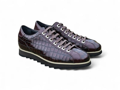 Carrucci Shoes Premium Crocodile Embossed Sneaker Leather KS626 02 view 7