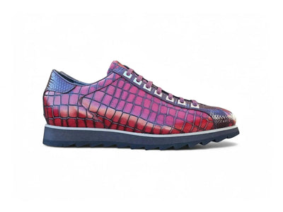 Carrucci Shoes Premium Crocodile Embossed Sneaker Leather KS626 02 view 9