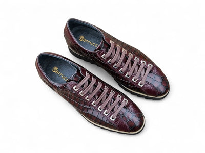Carrucci Shoes Premium Crocodile Embossed Sneaker Leather KS626 02 top view