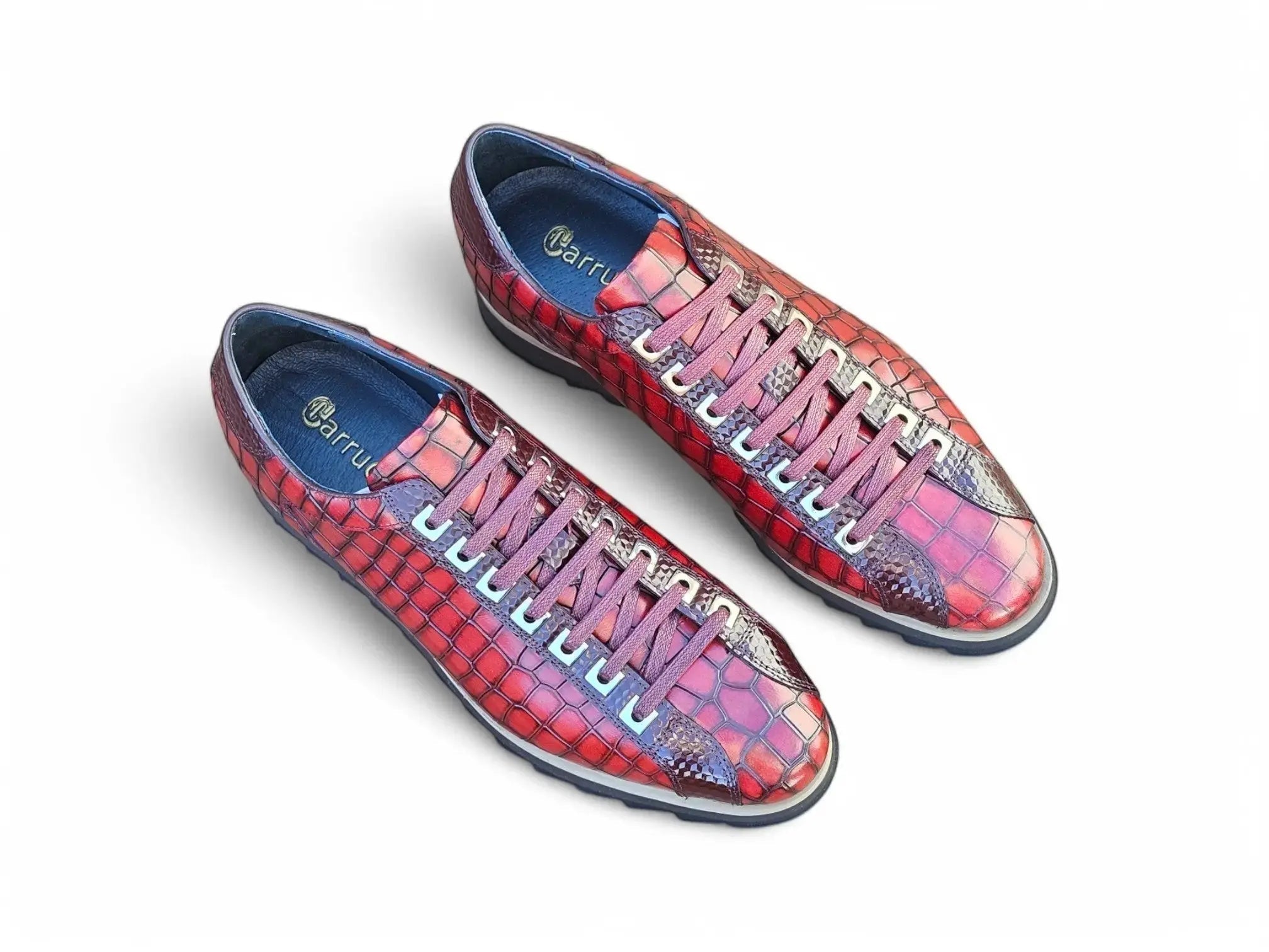 Carrucci Shoes Premium Crocodile Embossed Sneaker Leather KS626 02 view 8