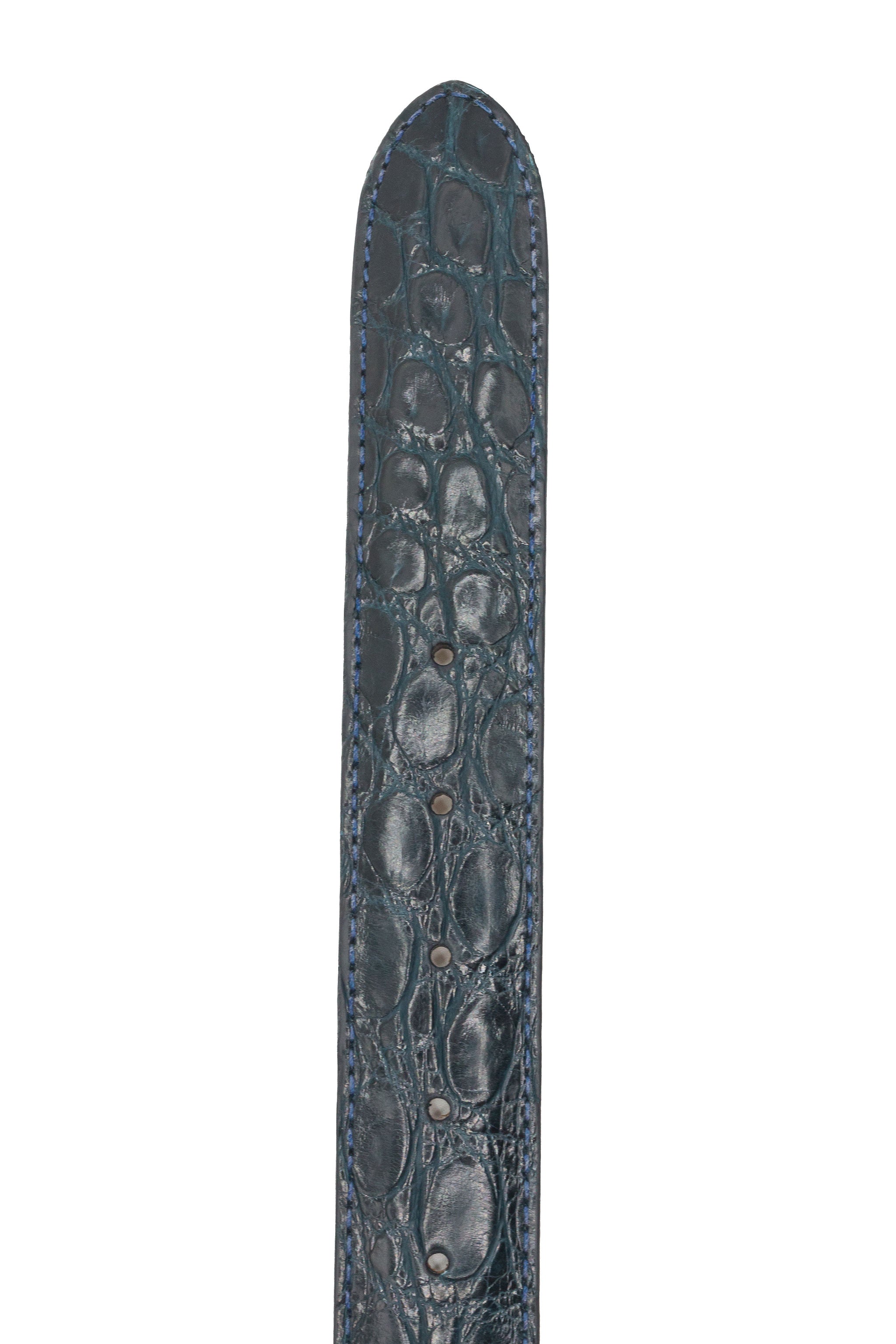 Zelli Italia Men's 71-155-NVY Crocodile Belt, Navy