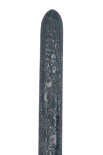 Zelli Italia Men's 71-155-NVY Crocodile Belt, Navy