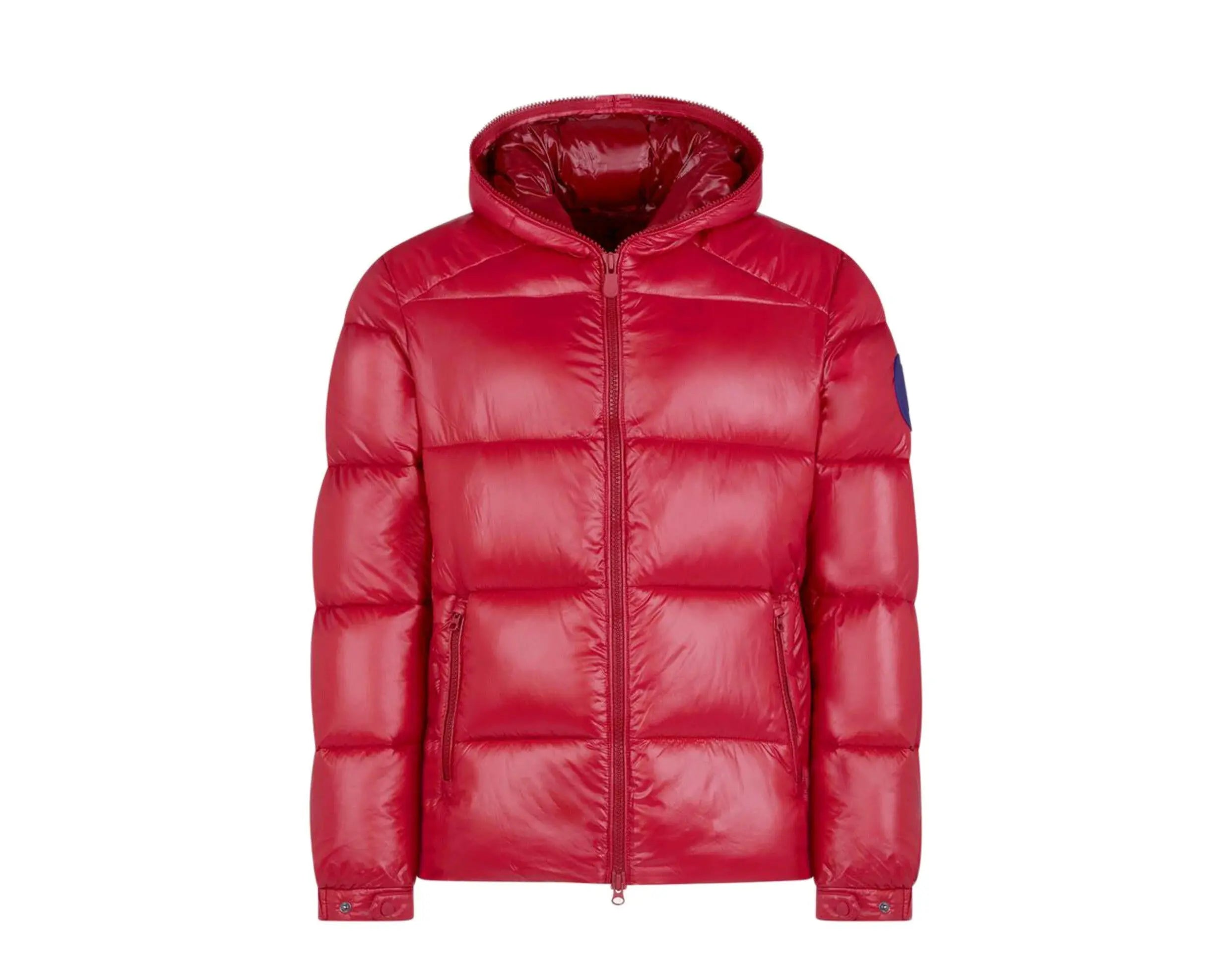 Save The Duck Luck Quilted Hooded Puffer Men Jacket Tango Red