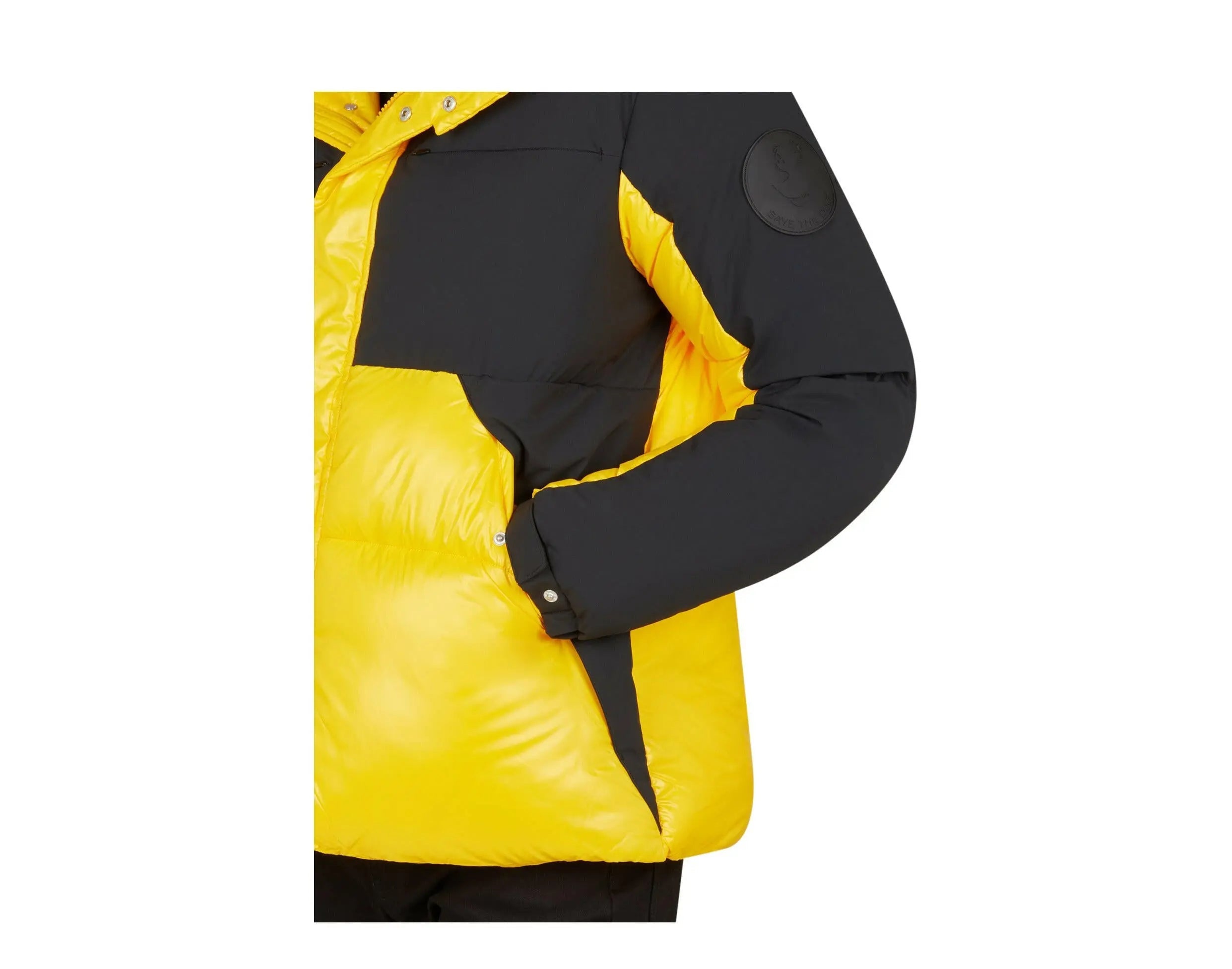 Save The Duck Luma Hooded Puffer Men Jacket Chrome Yellow/Black