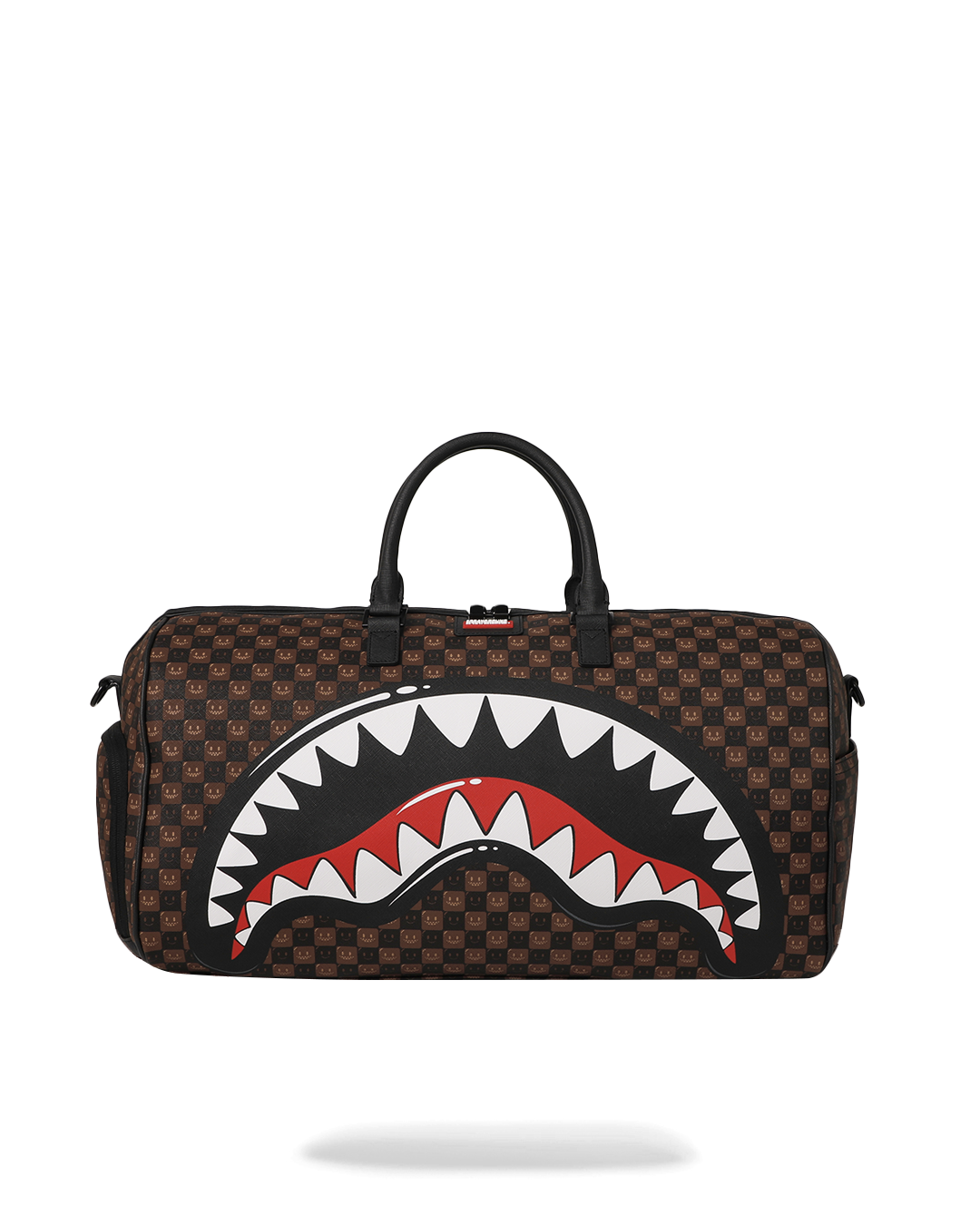 Sprayground Sharks In Paris WTF Bubble Brown Check Duffle Bag — Brown
