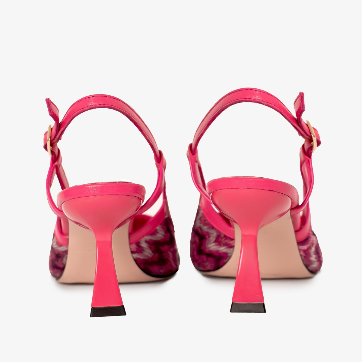 Vinci Leather The Napoli Fuchsia Leather Slingback Women Sandal – product view 4