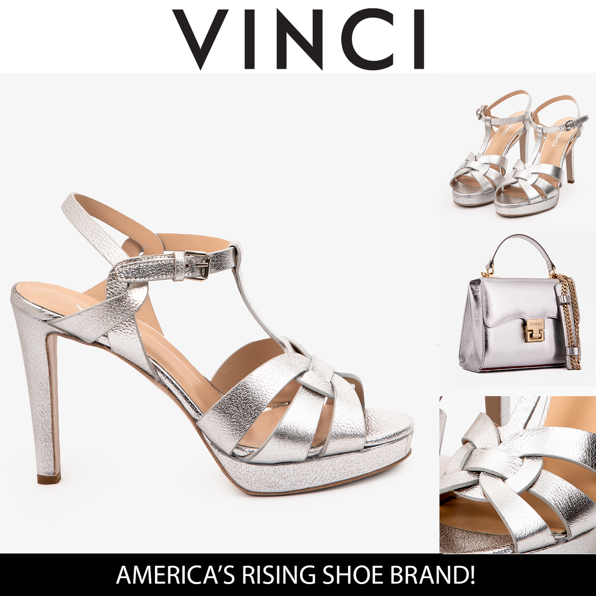Vinci Leather The Parisian Silver Leather T-Strap Platform Heel Women Sandal – product view 6