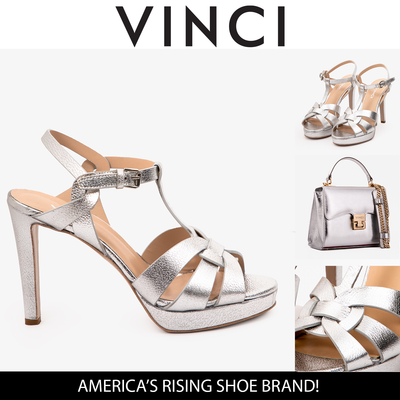 Vinci Leather The Parisian Silver Leather T-Strap Platform Heel Women Sandal – product view 6