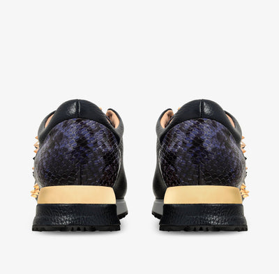 Vinci Leather The Infanta Navy Spike Leather Women Sneaker Limited Edition – product view 3