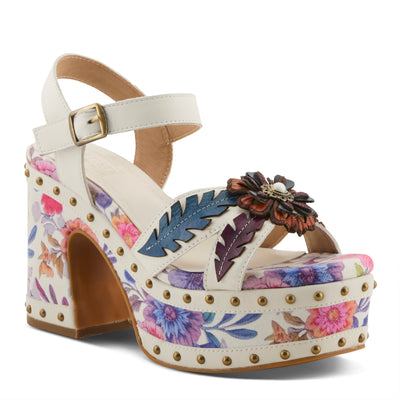 L'Artiste L'ARTISTE DECKEDOUT SANDALS sandal in white multi with handcrafted leather design