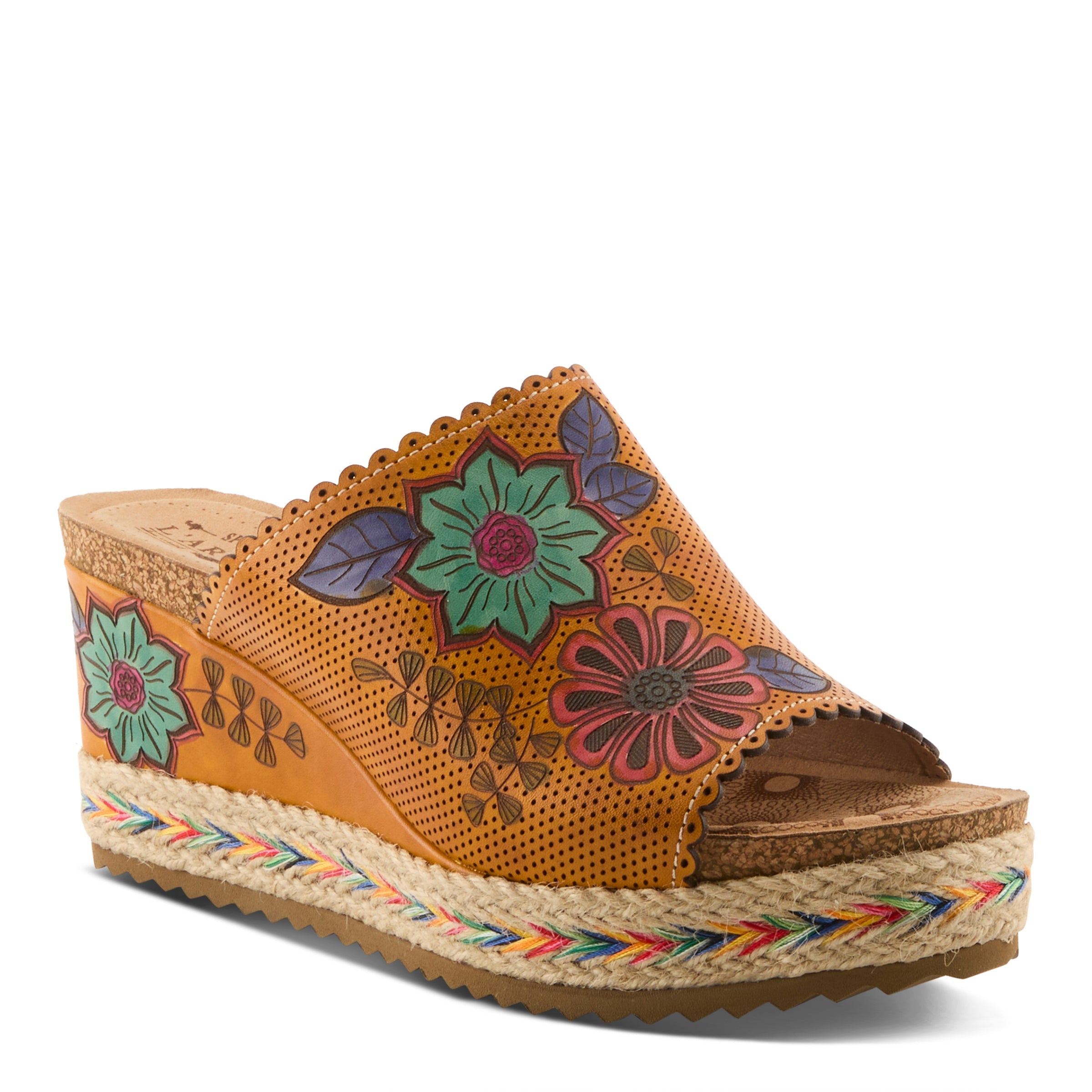 L'Artiste L'ARTISTE DELRAYBEACH SANDALS sandal in fuchsia multi with handcrafted leather design