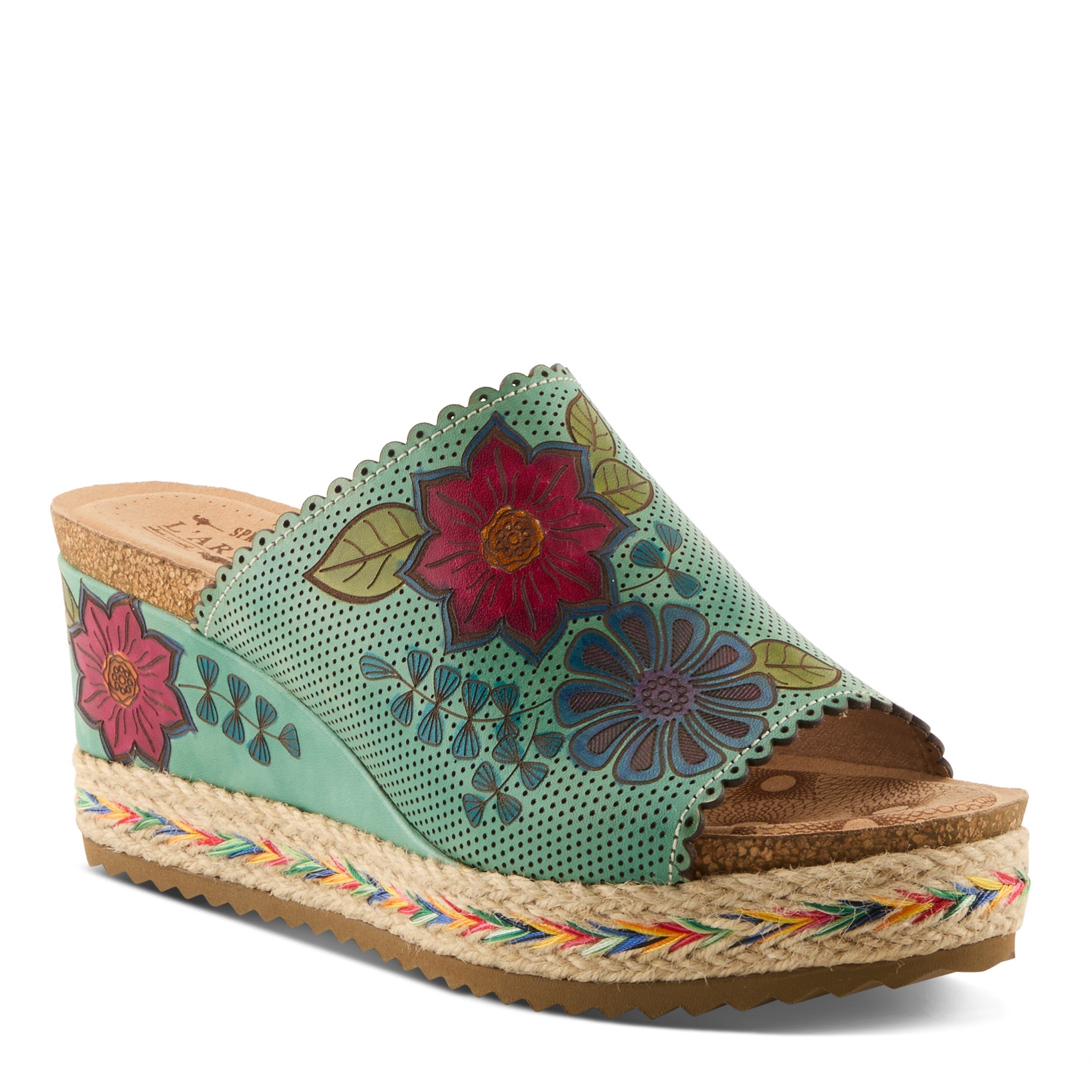 L'Artiste L'ARTISTE DELRAYBEACH SANDALS sandal in fuchsia multi with handcrafted leather design