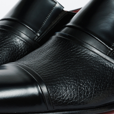 Vinci Leather The Everest Black Leather Cap Toe Dress Loafer Men Shoe – product view 5