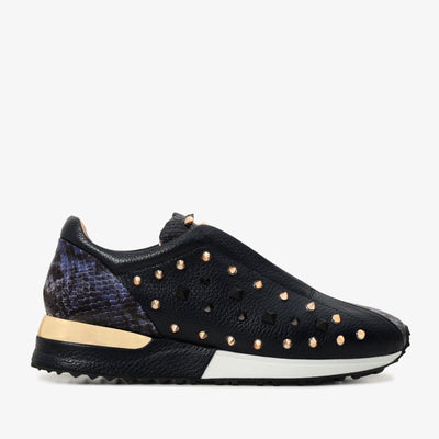 Vinci Leather The Infanta Navy Spike Leather Women Sneaker Limited Edition – product view 1