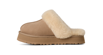 UGG Disquette Womens Platform Slippers — Sand Suede