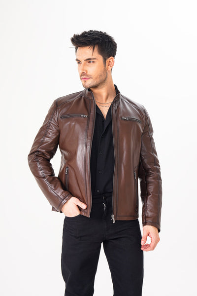 The Falcon Brown Smooth Leather Jacket