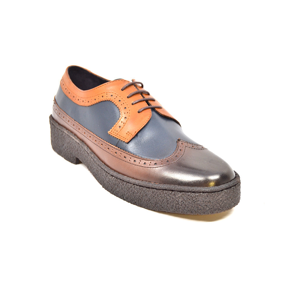 British Walkers Playboy Wingtip Men's Three Tone Low Cut Multi Color Leather Lace Up Shoes view 2