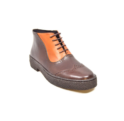 British Walkers Playboy Wingtip 3 Men's Two Tone Tan and Brown Leather Shoes view 1