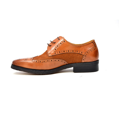 British Walkers Charles Men's Cognac Leather and Pony Skin Oxford Dress Shoes view 5