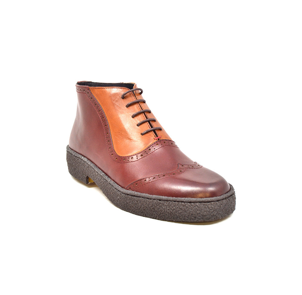 British Walkers Playboy Wingtip 6 Men's Limited Edition Two Tone Rust and Brown Shoes