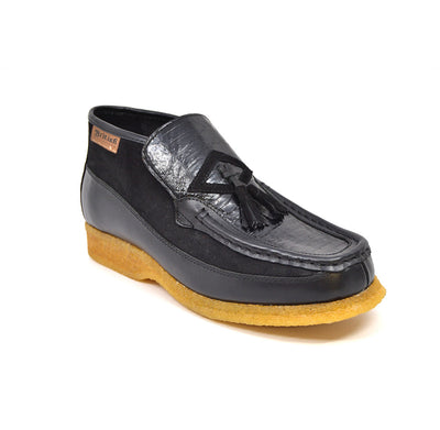 British Walkers Classic Men's Limited Edition Black Snake Skin and Leather Slip On Shoes view 1