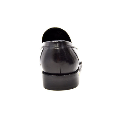 British Walkers Boss Men's Black Leather and Pony Skin Slip On Dress Shoes view 8
