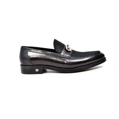 British Walkers Boss Men's Black Leather and Pony Skin Slip On Dress Shoes view 4