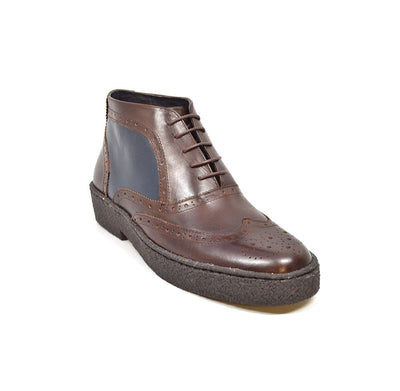 British Walkers Playboy Wingtip Men's Two Tone Brown and Navy Leather Shoes view 1