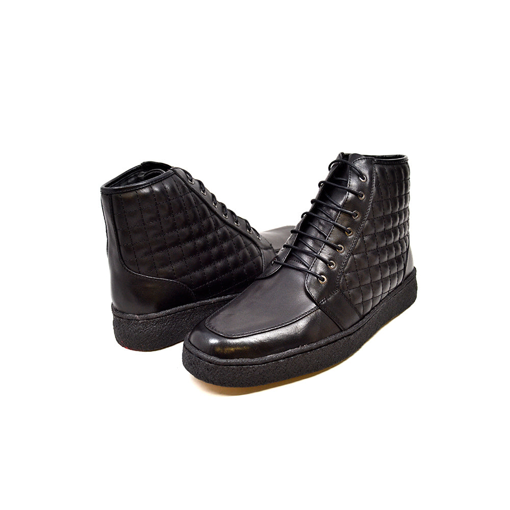 British Walkers Extreme Men's Black Quilted Leather High Top Shoes view 1