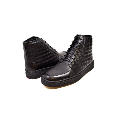 British Walkers Extreme Men's Black Quilted Leather High Top Shoes view 1