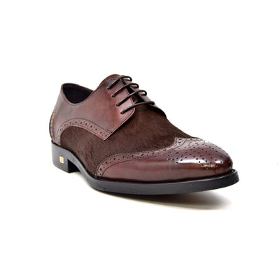 British Walkers President Men's Black Leather and Pony Skin Oxford Dress Shoes view 11