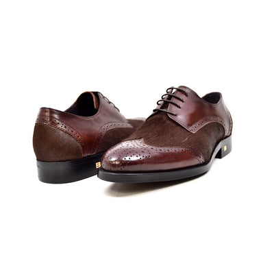 British Walkers President Men's Black Leather and Pony Skin Oxford Dress Shoes view 10