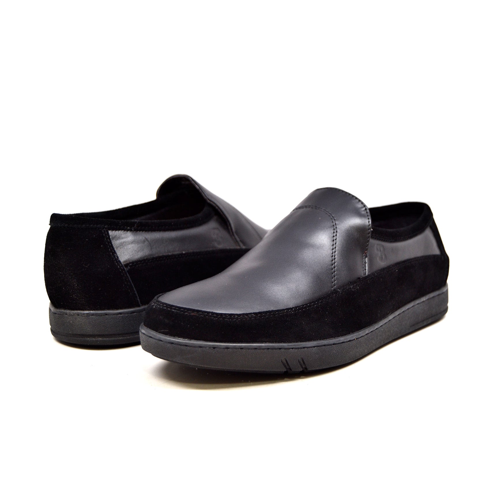 British Walkers Norwich Men's Black Suede and Leather Slip On Shoes view 1