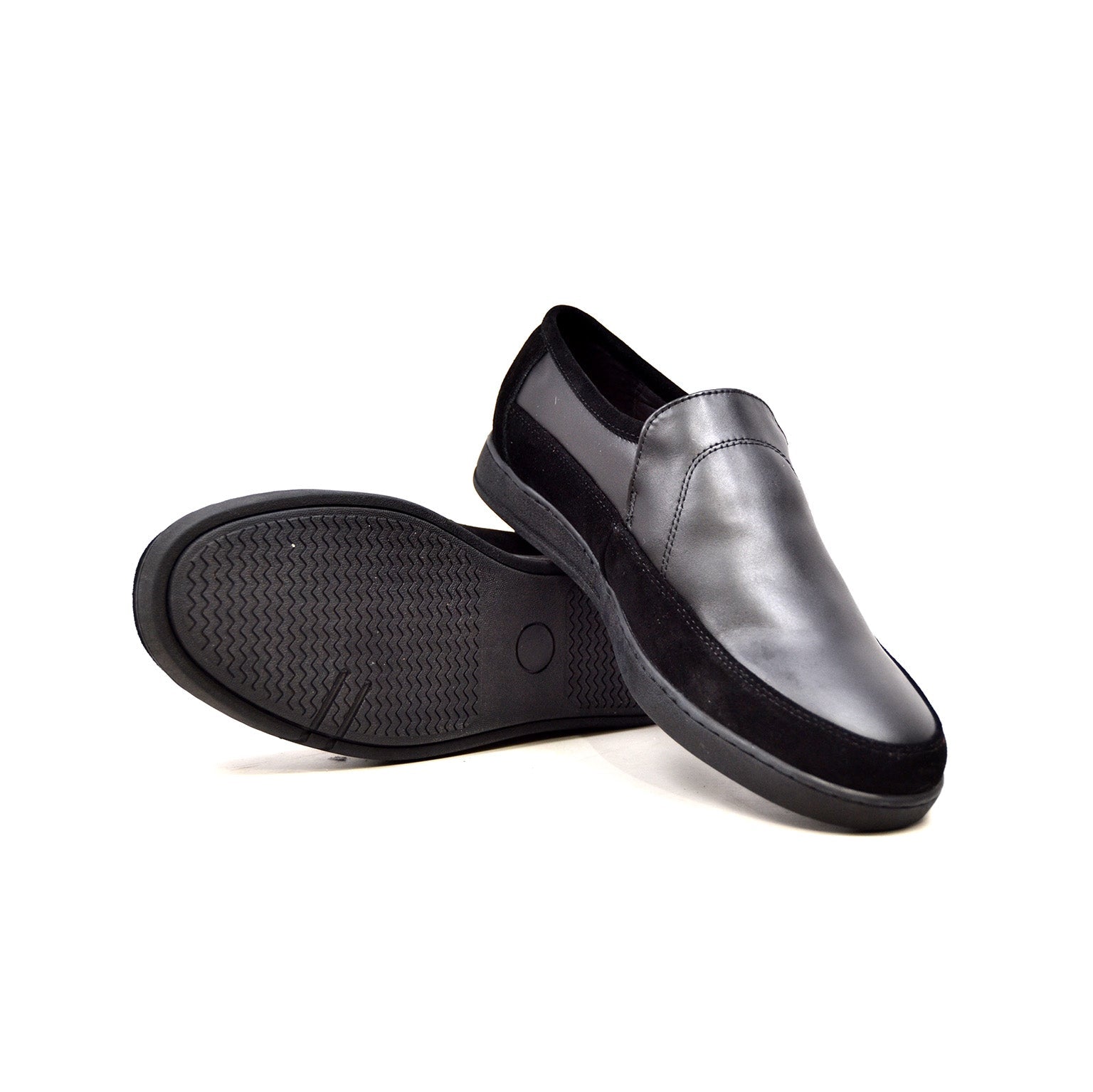 British Walkers Norwich Men's Black Suede and Leather Slip On Shoes view 6