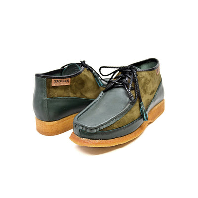 British Walkers Knicks Men's Green Leather and Suede Shoes view 1