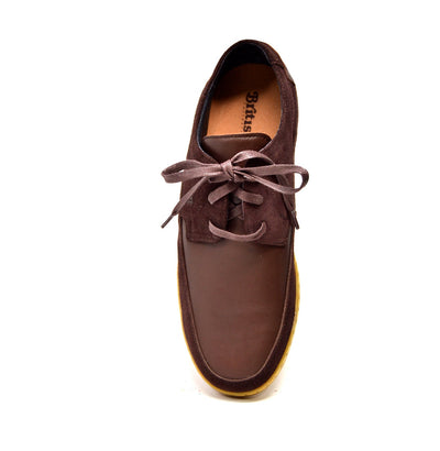 British Walkers Bristol Men's Vintage Black Leather and Suede Lace Up Shoes view 31