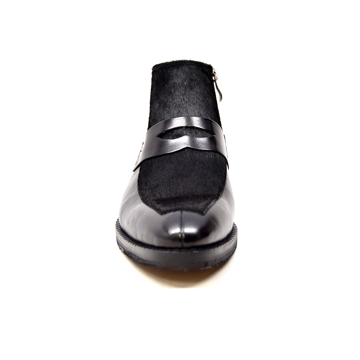 British Walkers Shick Men's Black Leather and Pony Skin High Top Shoes view 5