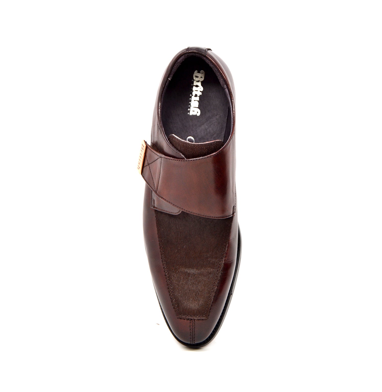 British Walkers Master Men's Black Leather and Pony Skin Strap Dress Shoes view 6