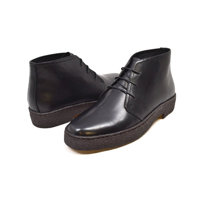 British Walkers Playboy Original Men's High Top Black Leather Shoes with Gummy Soles view 1