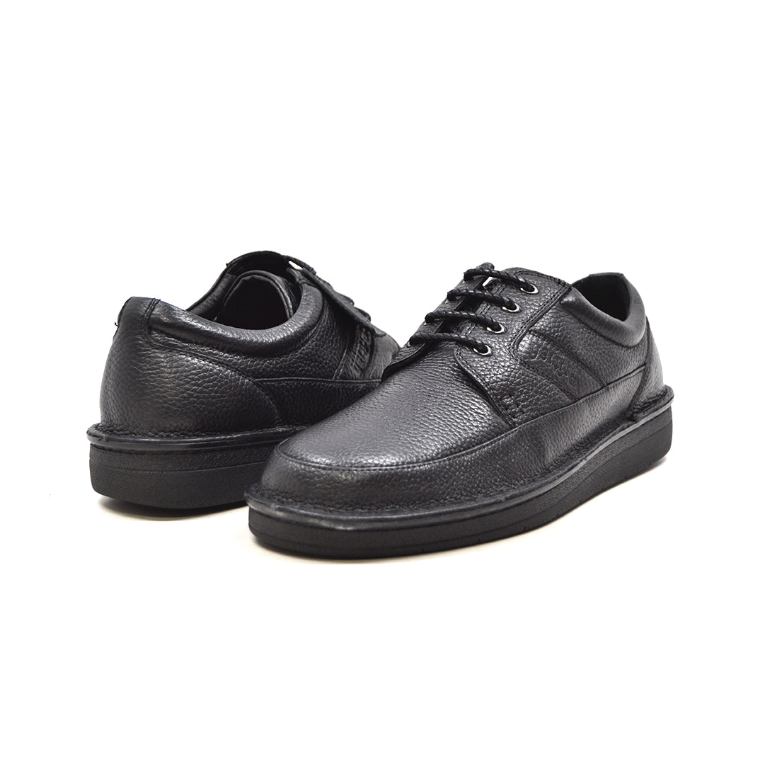 British Walkers Men's Black Leather Retro Oxford Lace Up Shoes view 1