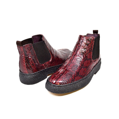 British Walkers Soho Men's Limited Edition Burgundy Snake Skin Slip On Shoes view 1