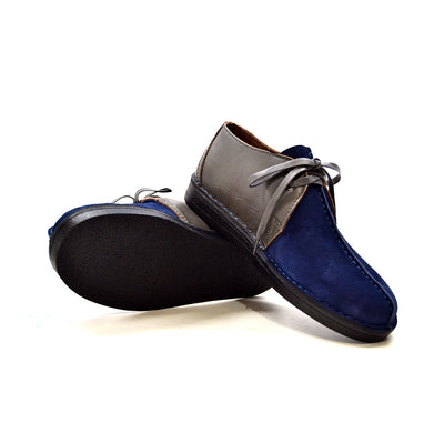British Walkers Kingston Men's Black and Grey Split Toe Leather and Suede Lace Up Shoes view 53