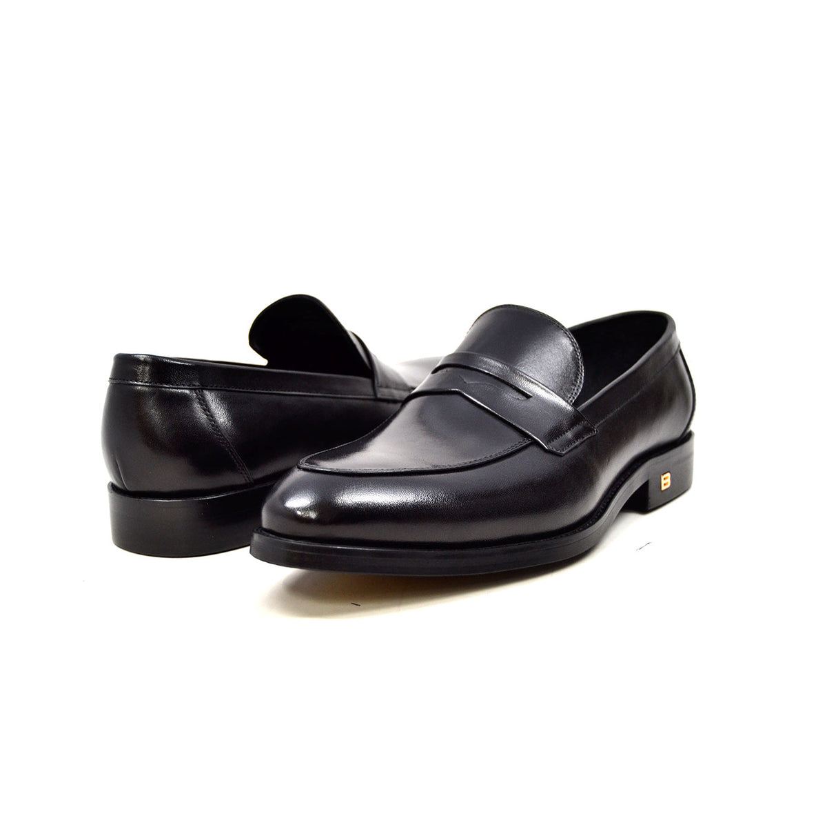 British Walkers Berlin Men's Sleek Black Leather Slip On Dress Shoes view 2