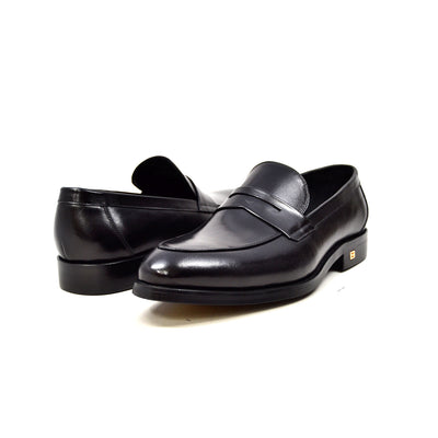British Walkers Berlin Men's Sleek Black Leather Slip On Dress Shoes view 2