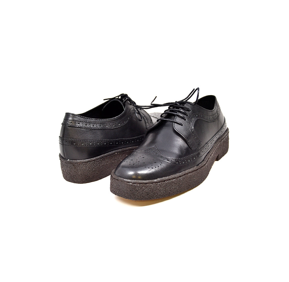 British Walkers Playboy Wingtip Men's Original Low Cut Black Leather Shoes view 1
