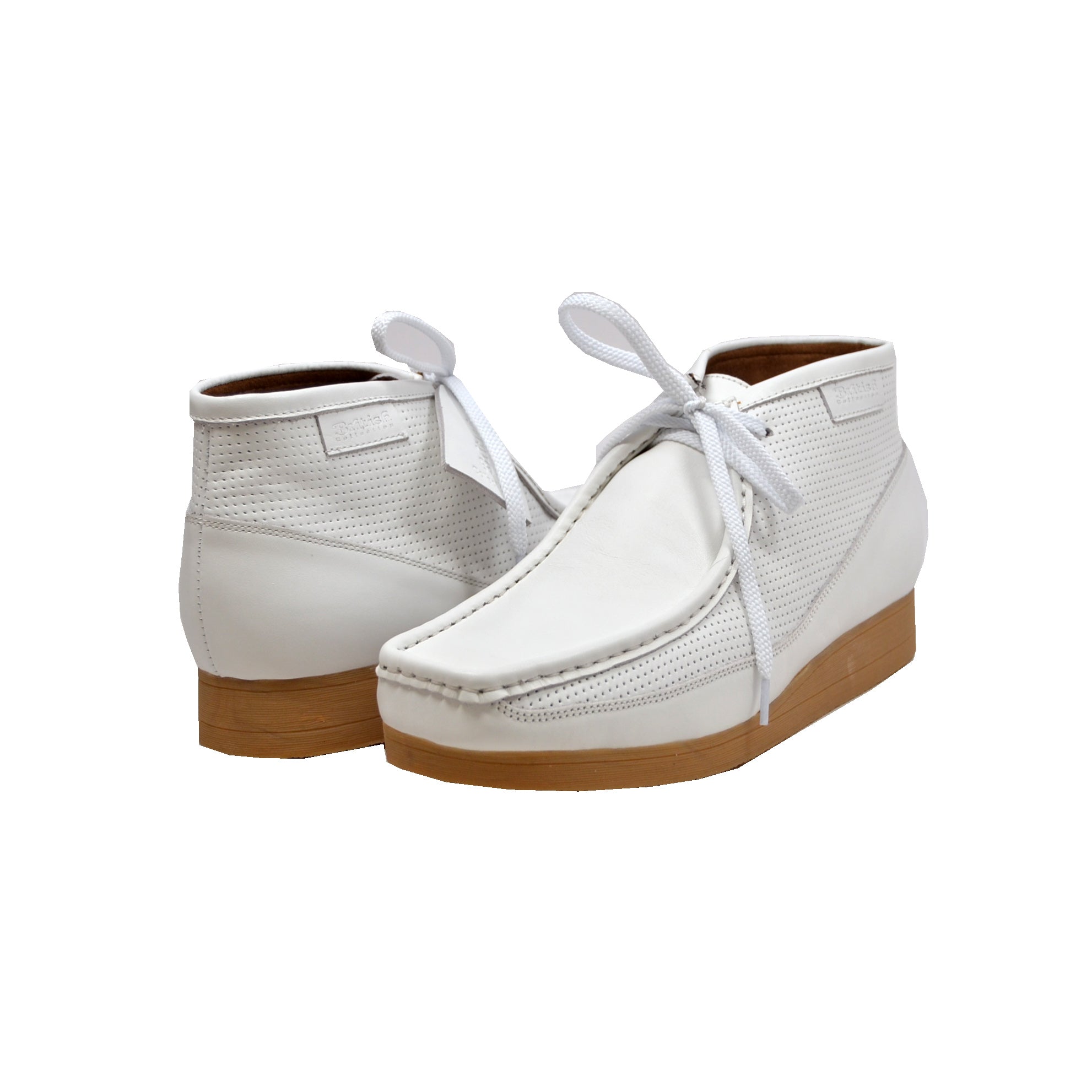 British Walkers New Castle Men's White Leather Casual Shoes view 1