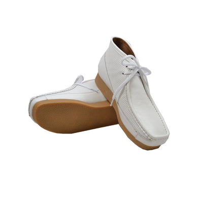 British Walkers New Castle Men's White Leather Casual Shoes view 5