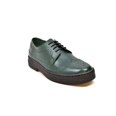 British Walkers Playboy Wingtip Men's Low Cut Hunter Green Leather Shoes view 1