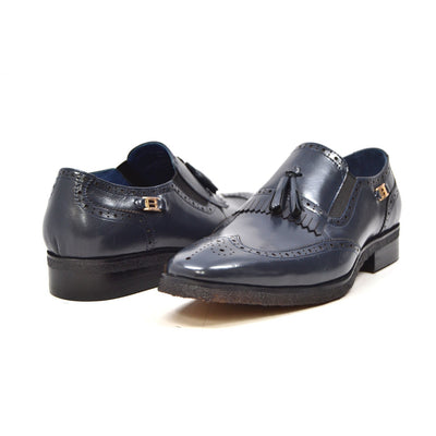 British Walkers Rick Men's Versatile Black Leather Slip On Dress Shoes view 17