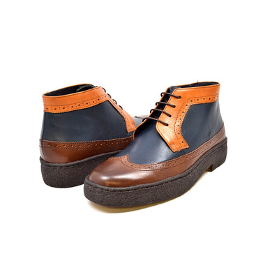 British Walkers Playboy Wingtip Men's Three Tone Brown Combo Shoes view 1